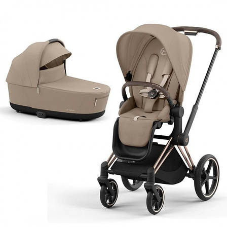 Cybex Priam 4.0 коляска 2 в 1 Cozy Beige шасі Rosegold, фото 1