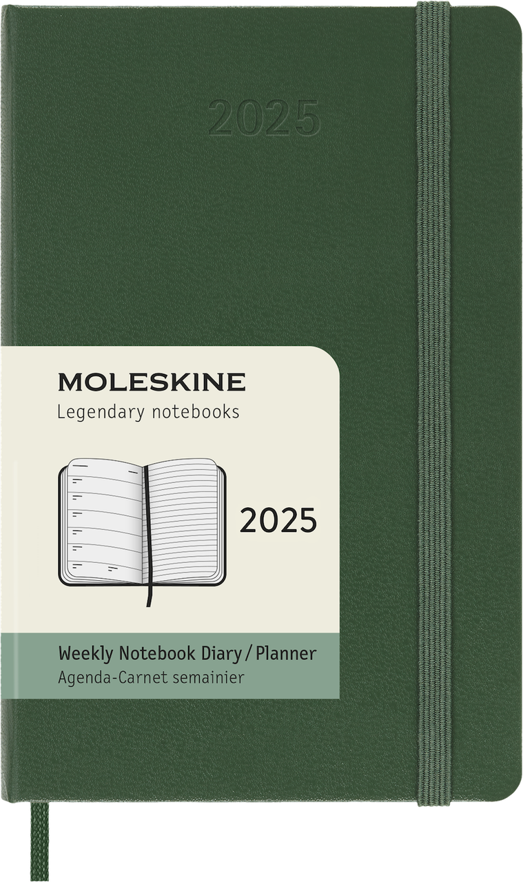 Щотижневик Moleskine 2025 кишеньковий 9х14 см миртовий зелений (8056999270735)