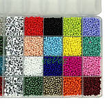 Набір бісеру і намистин для браслетів і прикрас в органайзері з фурнітурою і резинкою (60673), фото 4