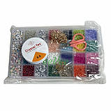 Набір бісеру і намистин для браслетів і прикрас в органайзері з фурнітурою і резинкою (60673), фото 7