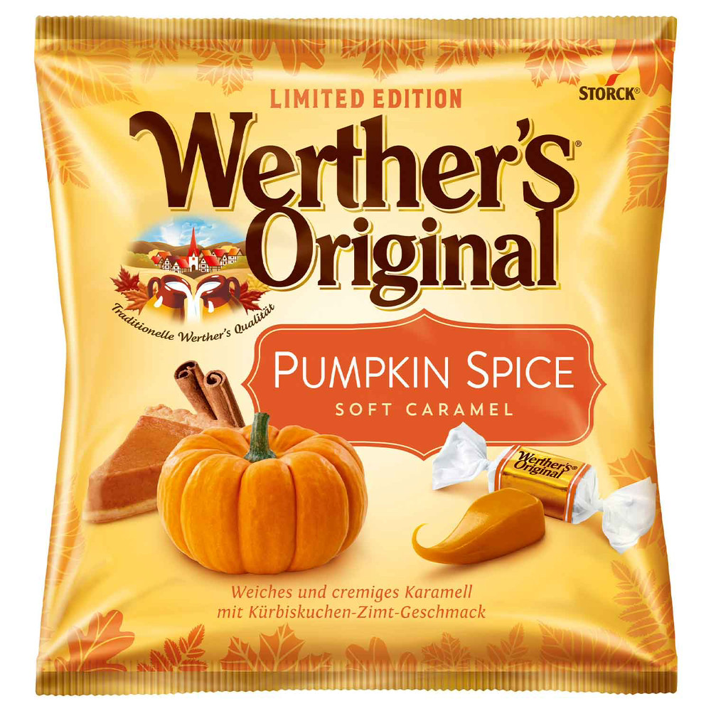 Werther's Original Soft Caramel Pumpkin Spice Гарбузовий пиріг зі спеціями 180g, фото 1
