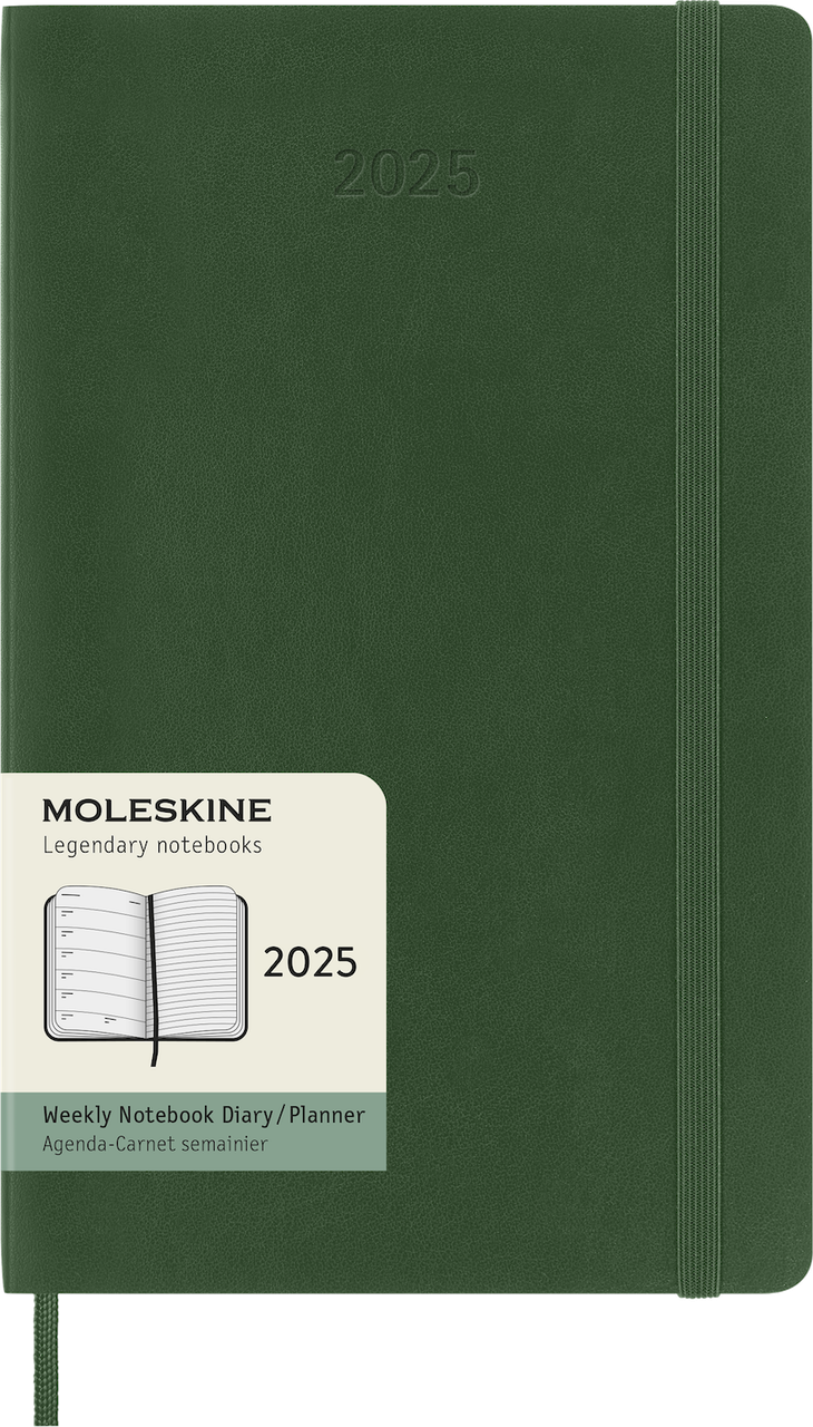 Щотижневик Moleskine 2025 середній 13х21 см миртовий зелений м’який (8056999270728)
