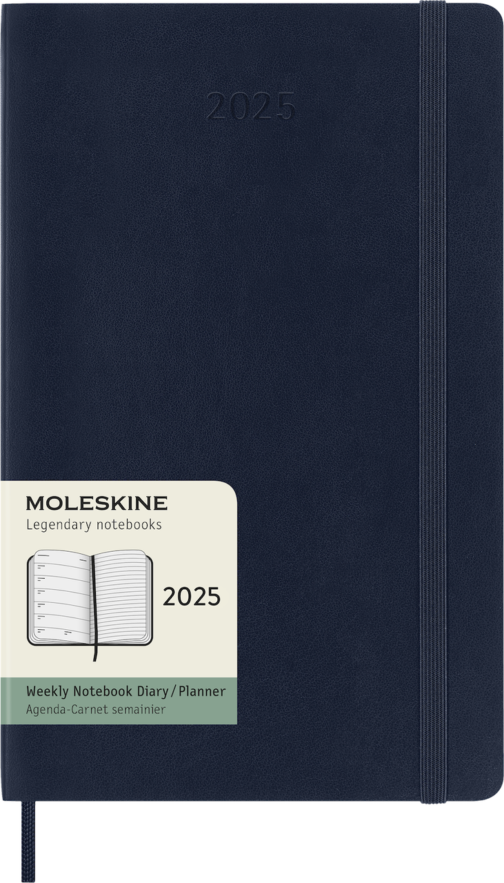 Щотижневик Moleskine 2025 середній 13х21 см сапфір м’який (8056999270292)