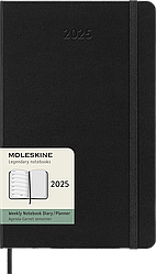Щотижневик Moleskine 2025 середній 13х21 см чорний (8056999270278)