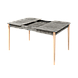Кухонний квадратний обідній стіл розкладний Моно 88-128х88 ДСП Бетон, ніжки Лак Neman, фото 2