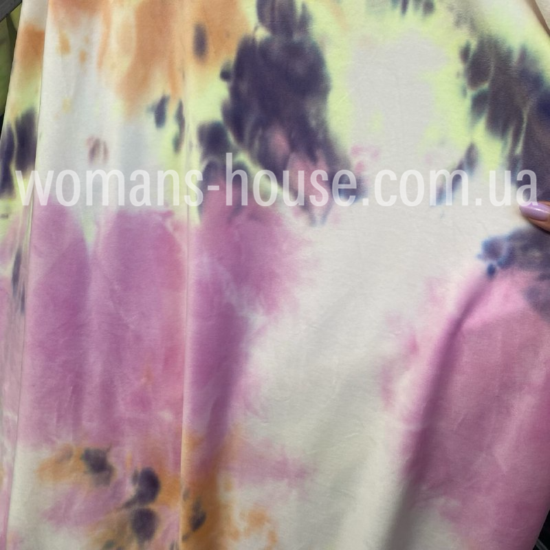 Тканина велюр Плюш (спорт) принт Різнобарвний, фото 1