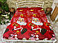 Простирадло на резинці двоспальна "Новорічний настрій 2" | Сатин 180х200 см, фото 2