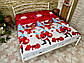 Простирадло на резинці двоспальна "Новорічний настрій 3" | Сатин 160х200 см, фото 7