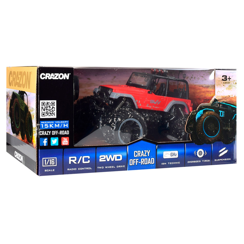 Джип 17MUD14B радіокер. 2,4G, акум., 1:16, гумові колеса, USB, 2 кольори, кор., 43-19-4,5см., фото 1