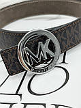 Ремінь унісекс- пояс Michael Kors коричневий срібло Маршлас Корс, фото 2