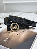 Ремінь унісекс- пояс Michael Kors чорний золото Елізабет Корс, фото 3