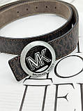Ремінь унісекс пояс Michael Kors коричневий срібло матовий Мішал Корс, фото 4