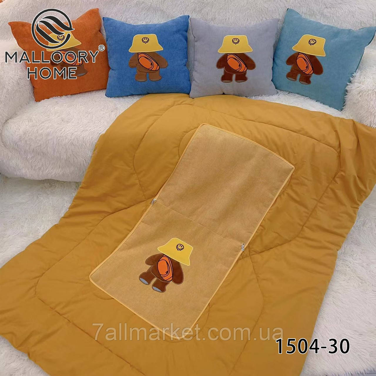 Комплект дитяча ковдра з подушкою розмір 110*150/40*40 см (мікс) "MALLOORY" недорого від прямого постачальника