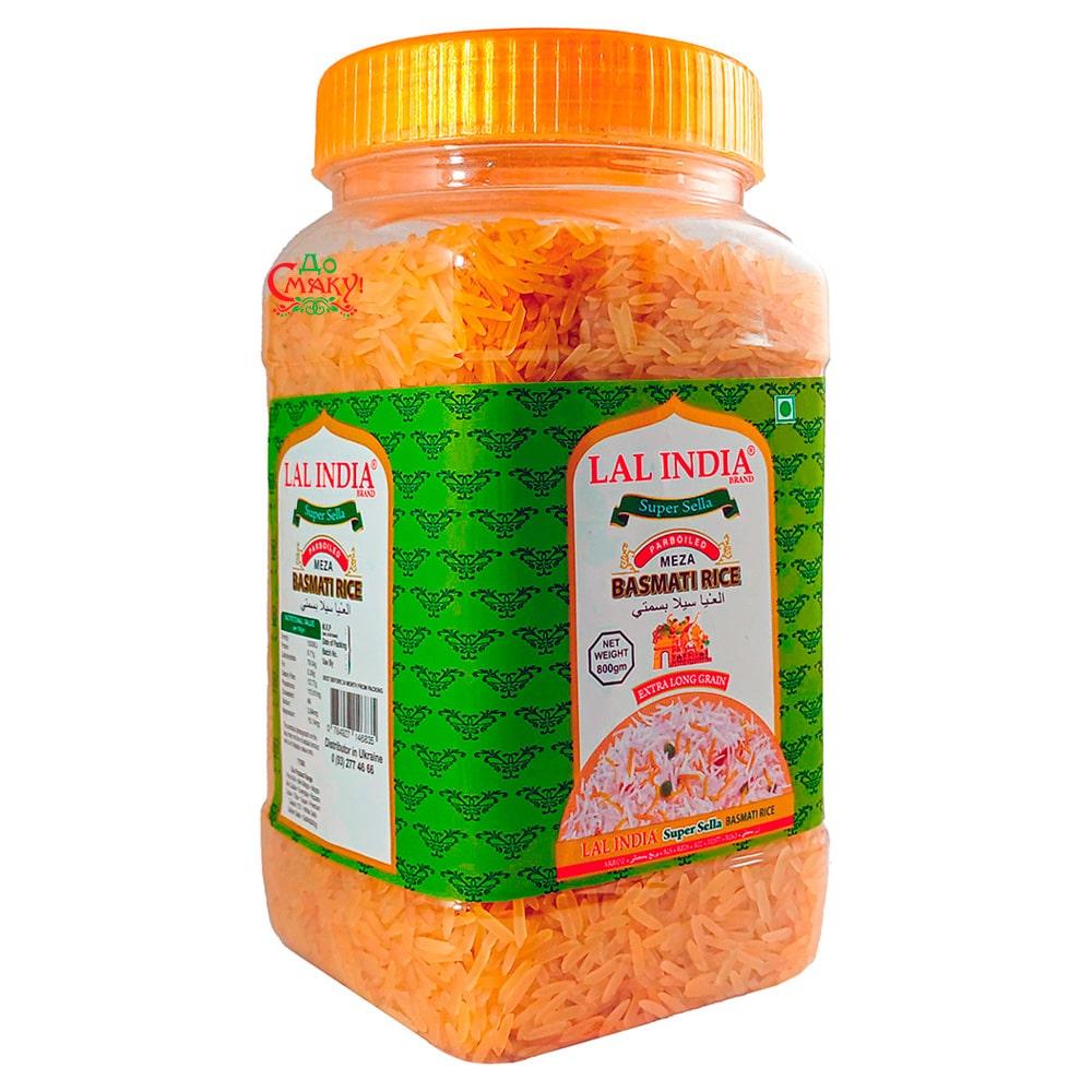 Рис басматі Extra Long Lal India 800г (пропарений, банка)