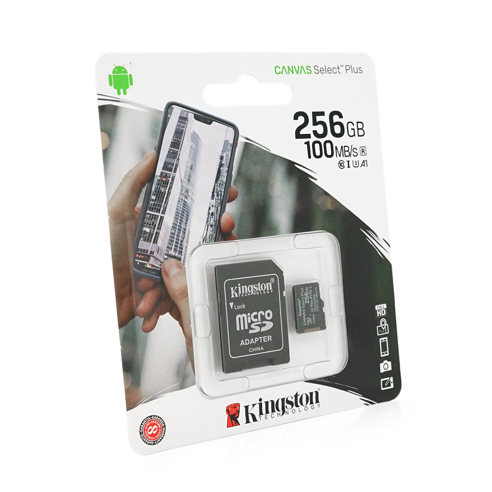 Картка пам'яті Kingston Canvas microSDHC Class 10 A1 UHS-I, 256GB, фото 1