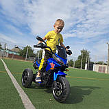 Дитячий електро мотоцикл триколісний на акумуляторі Bambi M 5037 для дітей 3-8 років синій, фото 4