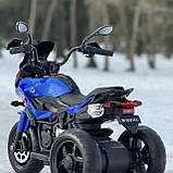 Дитячий електро мотоцикл триколісний на акумуляторі Bambi M 5037 для дітей 3-8 років синій, фото 8