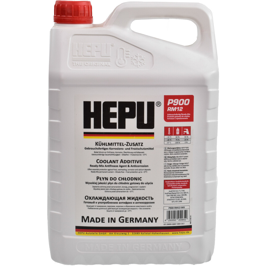 Hepu G12 червоний -37 ° C, 5 л (P900RM12005) готовий антифриз, фото 1