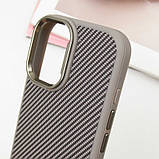 Чохол TPU+PC Carbon with MagSafe для Apple iPhone 16 (6.1") Grey, фото 5