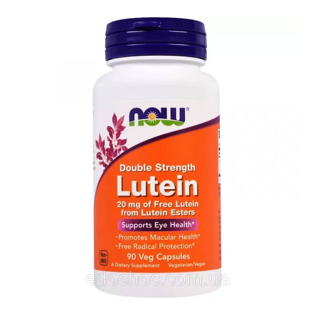 Лютеїн подвійна сила (Lutein Double Strenght) 20 мг 90 капсул NOW-03069, фото 1