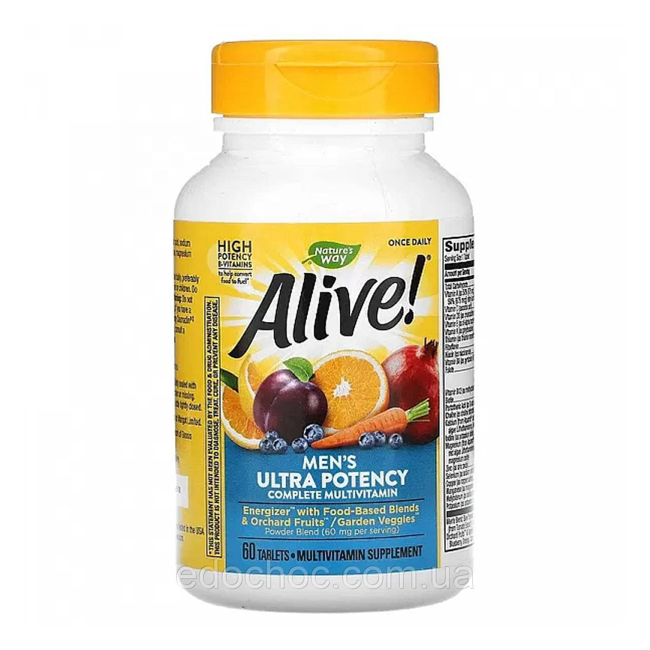 Мультивітаміни для чоловіків (Alive! Men's multi-vitamin) 60 таблеток NWY-15685