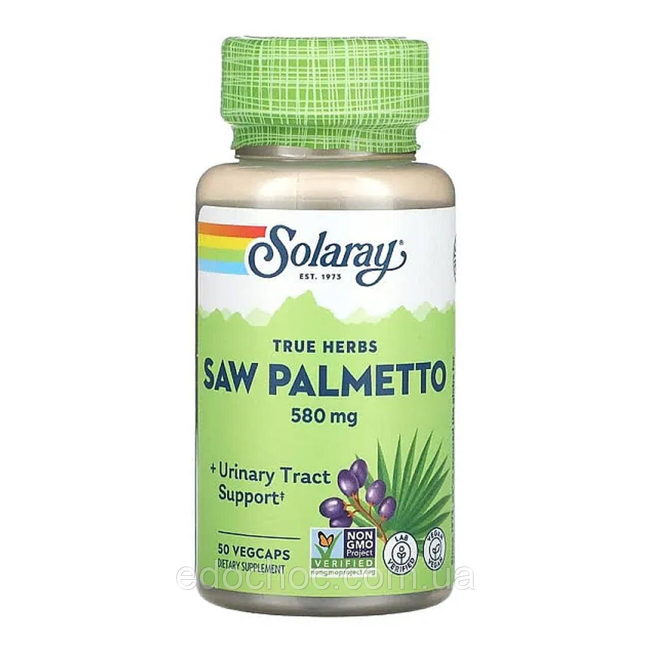 Цілісна ягода сереноа (Saw Palmetto) 580 мг 50 капсул SOR-01549