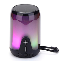 Портативна Bluetooth колонка TG652 з RGB підсвічуванням і функцією гучного зв'язку, радіо, чорна