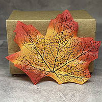 Кленовий лист, 8,5*7 см, колір-помаранчево-жовтий, арт 017153, упаковка 10 ш, Різнокольоровий