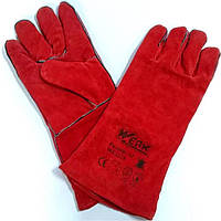 Рукавички зварювальника краги замшеві червоні 14" WERK WE2128