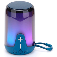 Портативна Bluetooth колонка TG652 з RGB підсвічуванням і функцією гучного зв'язку, радіо, синя