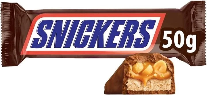 Батончик Snickers з смаженим арахісом і карамеллю 50 г, фото 1