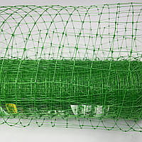 Сітка Клевер Пташка 30*35 мм 2*100 м Зелена Сітка пластикова для огорожі Захисна пластикова сітка