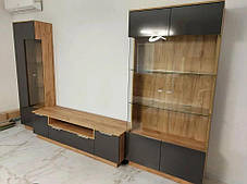 Тумба під телевізор Місяць ТВ 1,8 503х1800х500мм Лава/Дуб крафт золотий Миро-Марк, фото 3