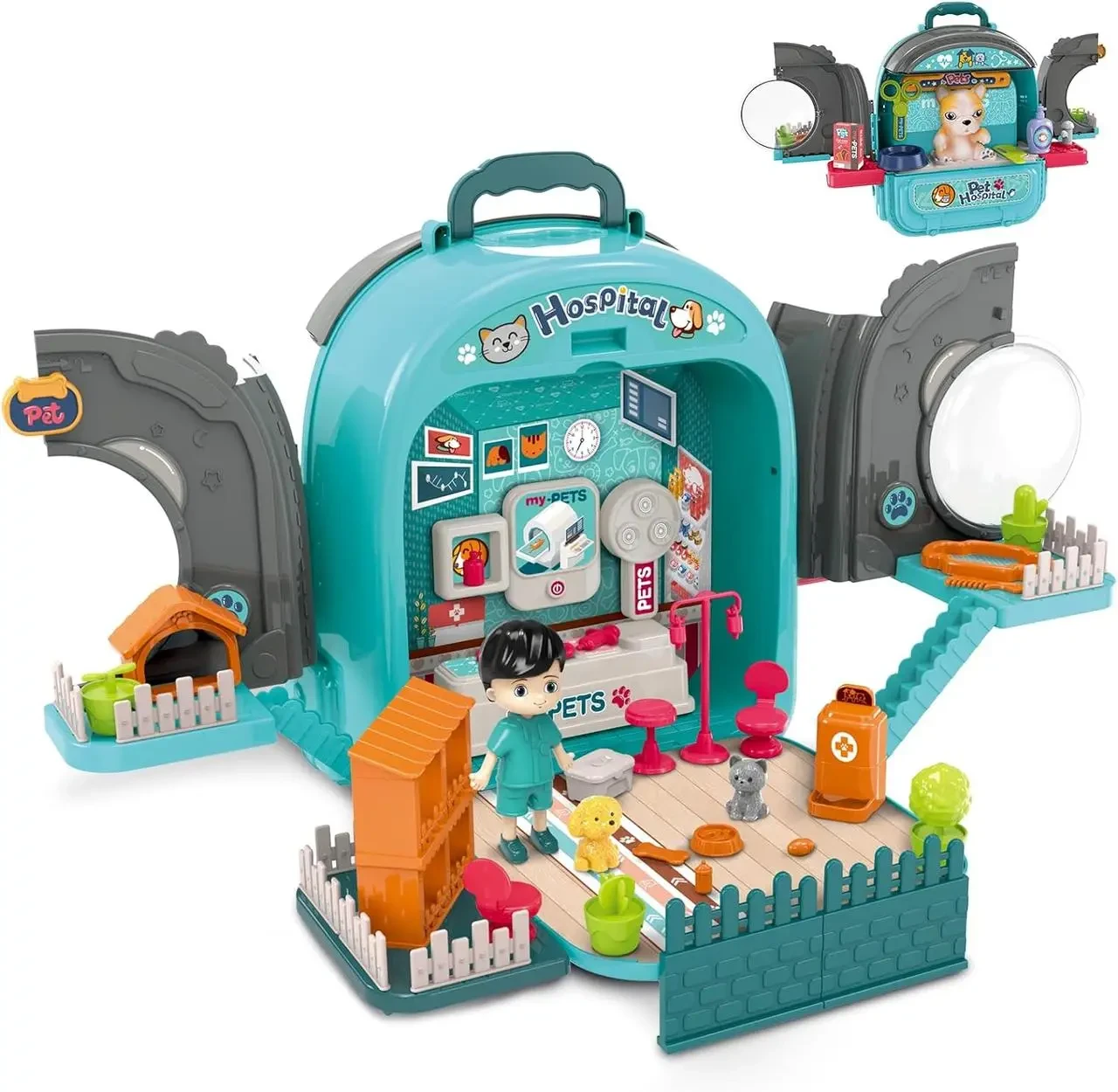Ігровий набір ветеринара "Чемодан з улюбленцем" 008-998-1, медичні предмети, фото 1