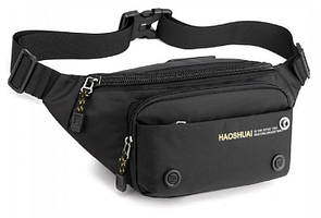 Чоловіча сумка поясна Confident чорна