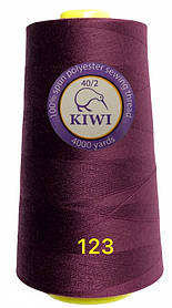Швейна нитка Kiwi 40/2 No123 відтінок бордовий