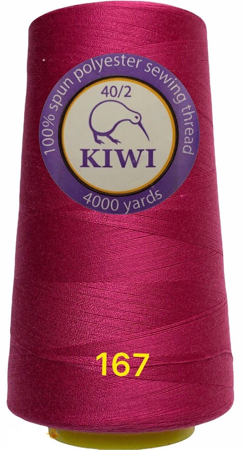 Швейна нитка Kiwi 40/2 No167 колір малиновий, фото 1
