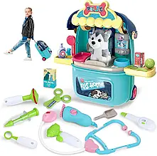 Ігровий набір Валіза з улюбленцем 008-987-3 "Грумінг салон", м'яка іграшка, аксесуари