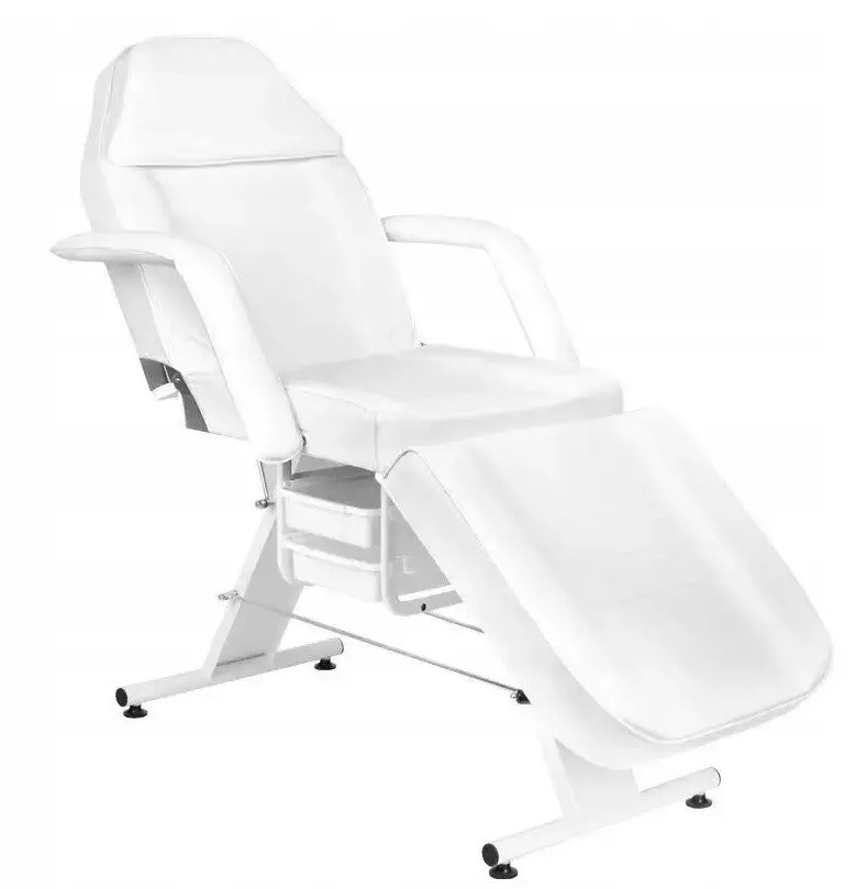 Косметологічне крісло, кушетка з ящиками A205 AZZURRO 75 см Біла