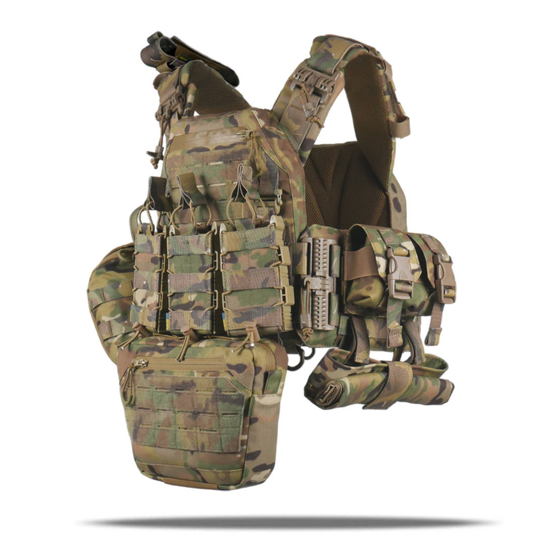 Комплект мультикам Плитоноска Kiborg GU gen.2 + 8 підсумків | Виготовлений з Cordura 1000D + система Molle