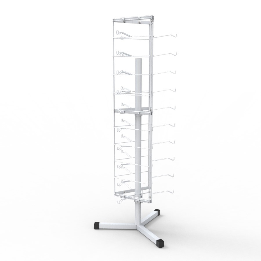 Стійка під окуляри настільна обертальна (30 кронштейнів), біла