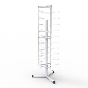 Стійка під окуляри настільна обертальна (30 кронштейнів), біла