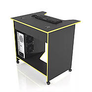 Геймерський стіл для комп'ютера 100x65x75 см з вирізом Жовтий XGamer MINI XG10 з підставкою, фото 5