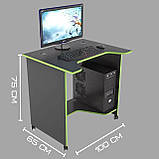 Геймерський стіл для комп'ютера 100x65x75 см з вирізом Зелений XGamer MINI XG10 з підставкою, фото 2