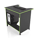 Геймерський стіл для комп'ютера 100x65x75 см з вирізом Зелений XGamer MINI XG10 з підставкою, фото 4