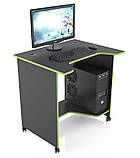Геймерський стіл для комп'ютера 100x65x75 см з вирізом Зелений XGamer MINI XG10 з підставкою, фото 5