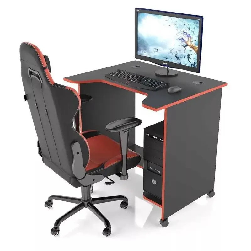 Геймерський стіл для комп'ютера 100x65x75 см з вирізом Червоний XGamer MINI XG10 з підставкою