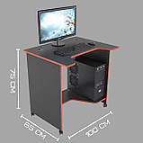 Геймерський стіл для комп'ютера 100x65x75 см з вирізом Червоний XGamer MINI XG10 з підставкою, фото 3