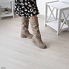 Зимові жіночі чоботи із натуральної шкіри бежевого кольору, фото 2