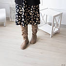 Зимові жіночі чоботи із натуральної шкіри бежевого кольору, фото 3